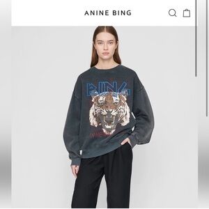 ANINE BING Tiger Sweatshirt SZ Small